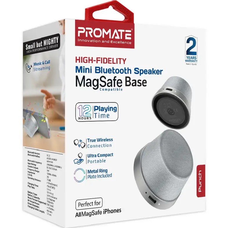 Портативная акустика PROMATE Punch 3W Silver (punch silver) Тип портативная акустика