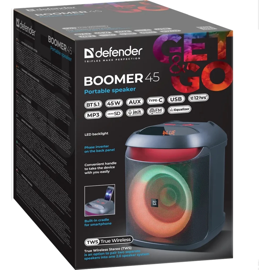 Покупка Портативная акустика Defender Beatbox 45 Black (65245)