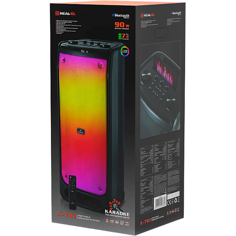 Портативная акустика REAL EL X-797 (EL121600023) Частотный диапазон 45 - 20000
