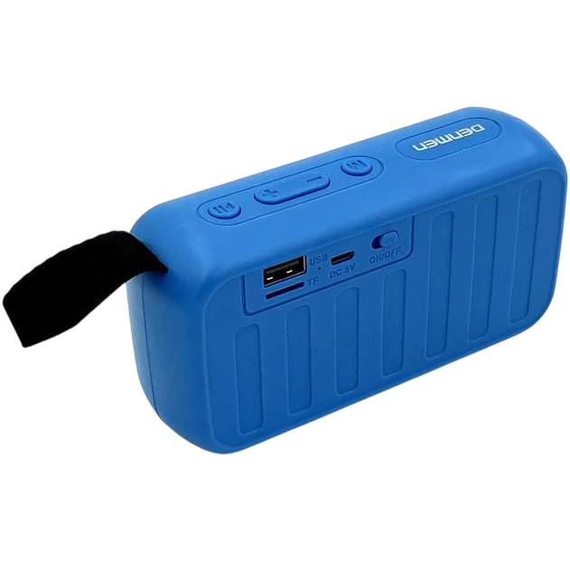 Портативная акустика DENMEN Blue (DR08-BL) Дополнительно Батарея 1200 mAh / 3,7 V; Время ожидания: до 50 часов;