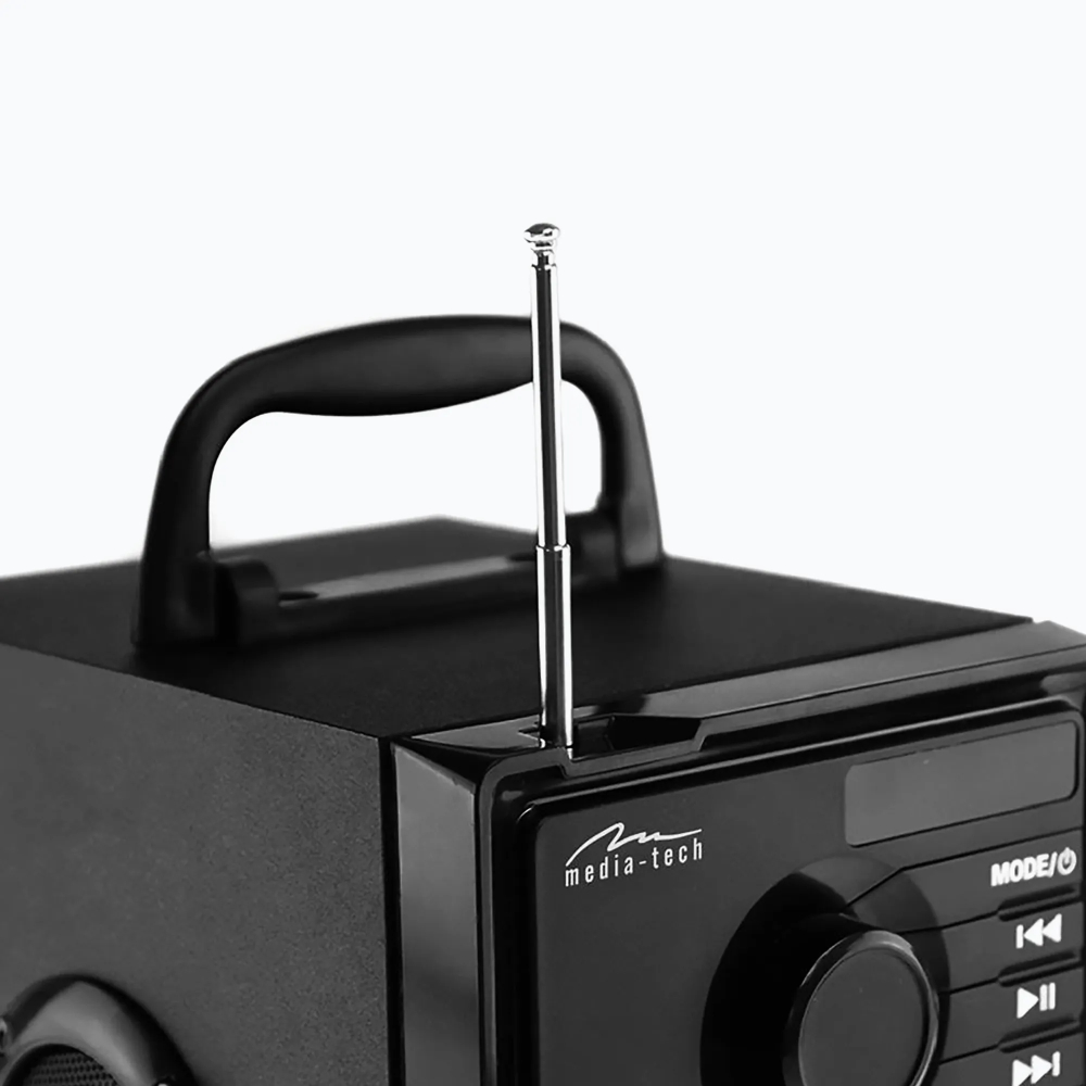 Зовнішній вигляд Портативна акустика MEDIA-TECH MT3179 Boombox Silver Black