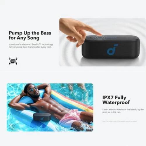 Портативна акустика ANKER SoundCore Select 2S Black (A3171011) Додатково Захист: IPX7; 2 динаміка; перемикання музичних треків; регулювання гучності; BassUp.