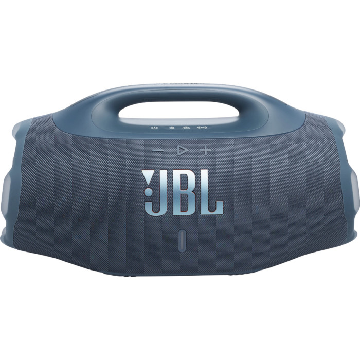 Портативна акустика JBL Boombox 4 Blue (JBLBOOMBOX4BLUEP) Додатково IP68; Відношення сигнал/шум: 80 дБ; Кількість/діаметр динаміків: 2 х 5 дюйми, 2 х 0.75 дюйми; До 28 годин безперервного звучання плюс ще 6 годин завдяки функції Playtime Boost.