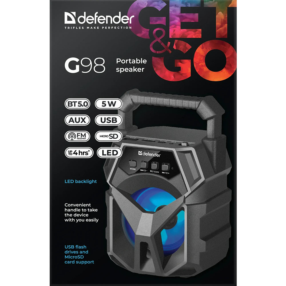 Замовити Портативна акустика DEFENDER G98 Black (65098)