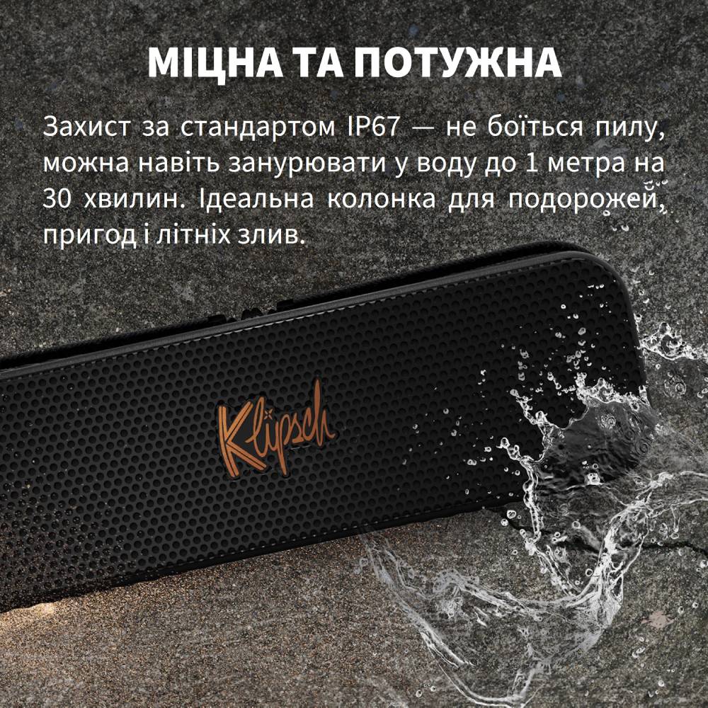Фото 18 Портативна акустика KLIPSCH Detroit Black (1072202)