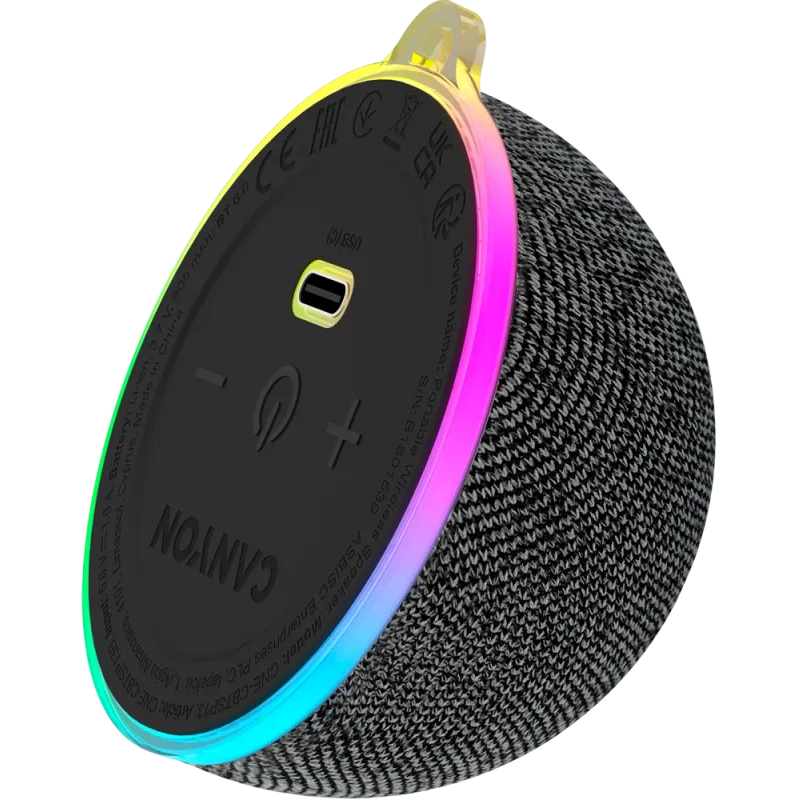 Портативна акустика CANYON 13 MagSafe Magnetic TWS RGB 5W Black (CNE-CBTSP13B) Формат 1.0