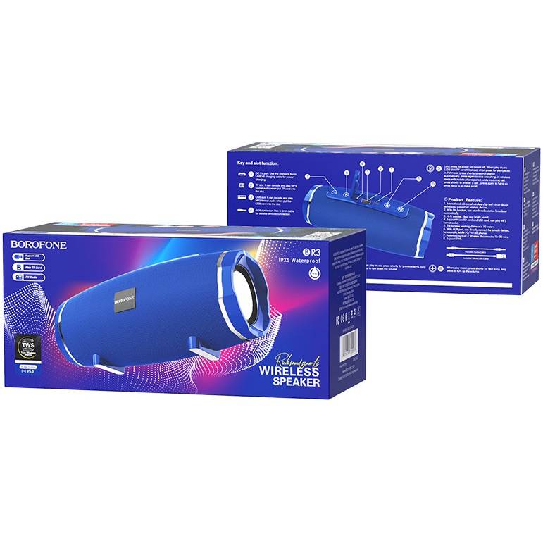 Портативна акустика BOROFONE BR3 Rich sound Blue (6931474715593) Тип портативна акустика