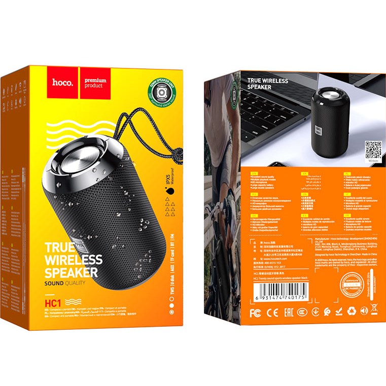 Портативная акустика HOCO HC1 Trendy sound sports Black (6931474740175) Тип портативная акустика