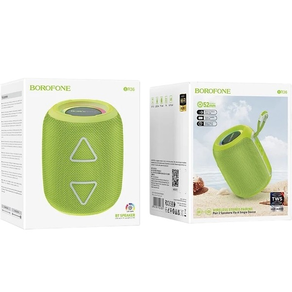 Портативна акустика BOROFONE BR36 Lucy sports Green (6941991104381) Формат 1.0