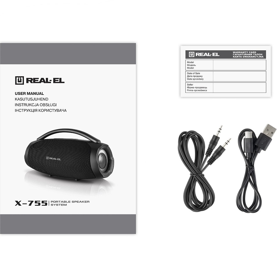 Обзор Портативная акустика REAL EL X-755 Black (EL121600031)