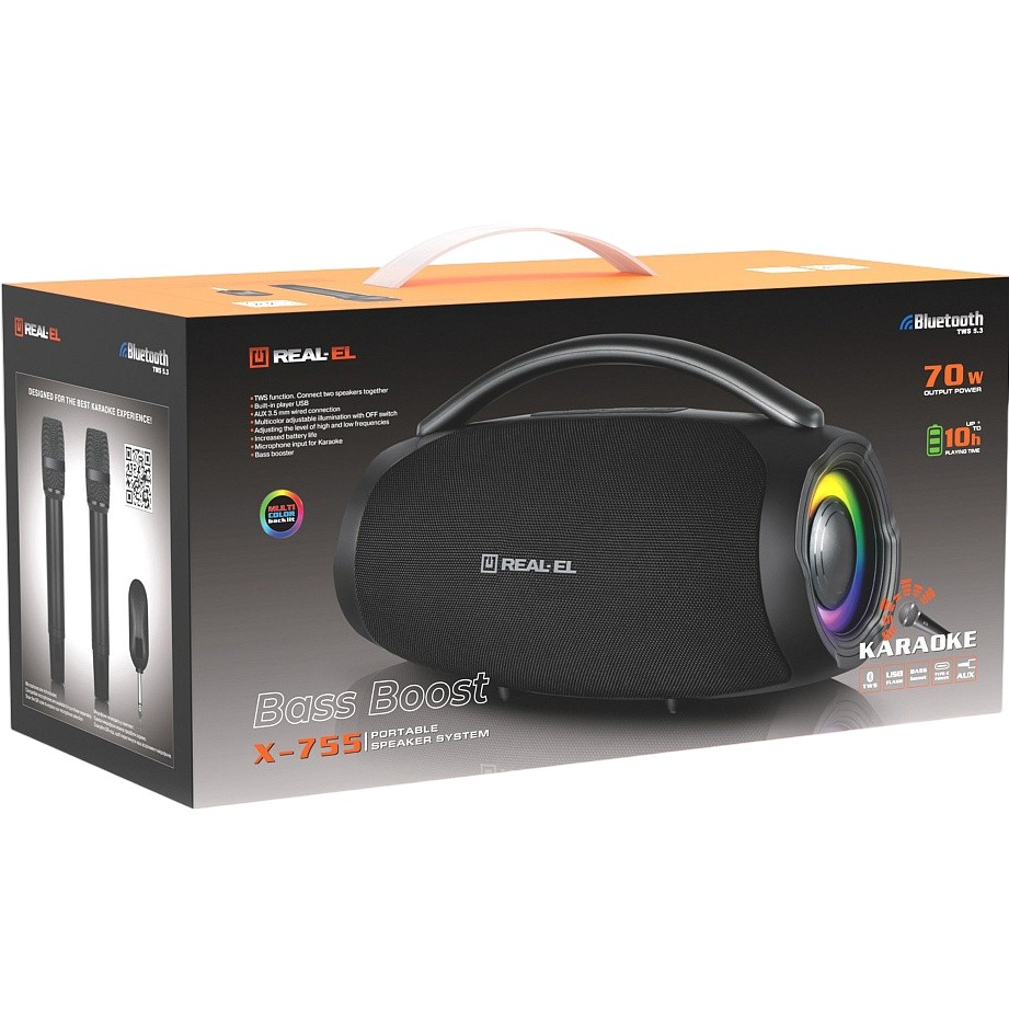 Фото 14 Портативная акустика REAL EL X-755 Black (EL121600031)