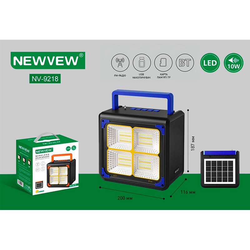 Портативна акустика NEWVEW NV-9218 Blue (NWVW-NV-9218-BL) Формат 2.0