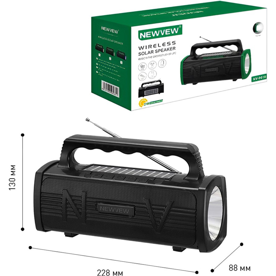 Портативна акустика NEWVEW NV-9010 Black (NWVW-NV-9010-BK) Потужність 10