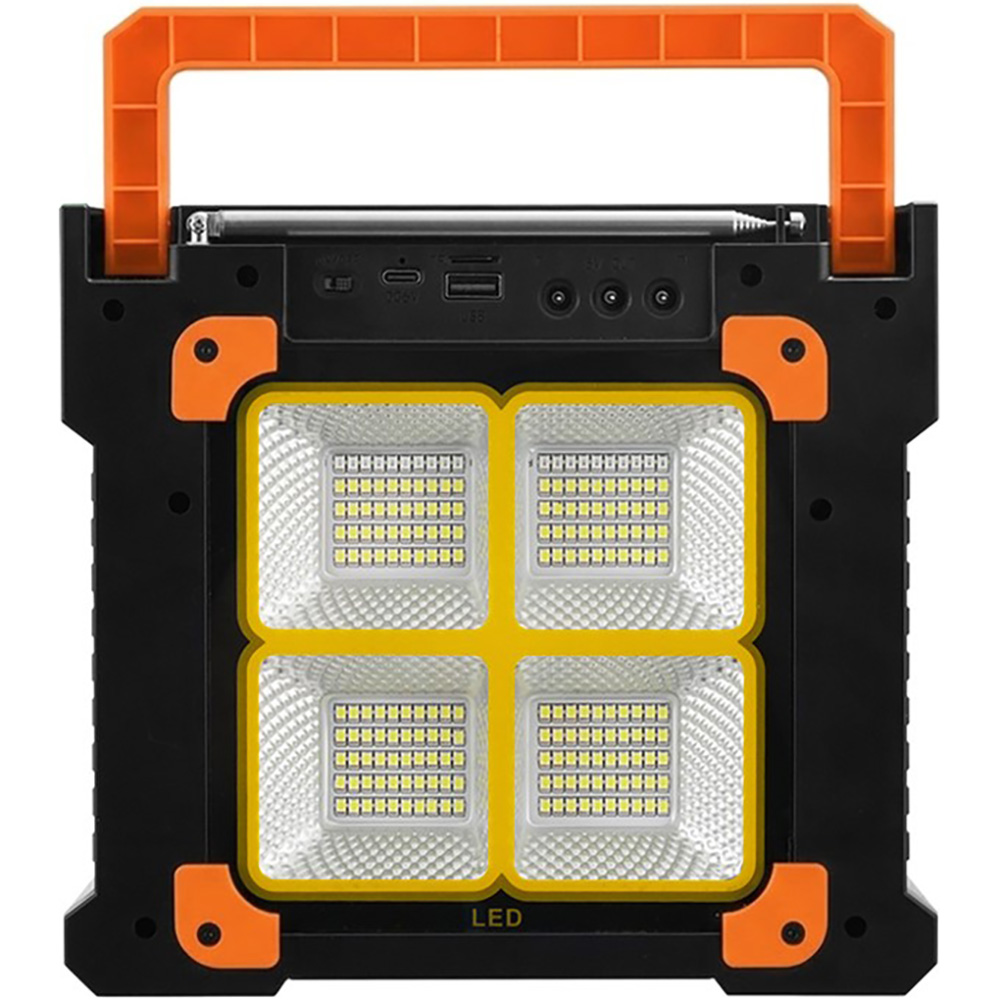 Портативна акустика NEWVEW NV-9153 Orange (NWVW-NV-9153-OR) Додатково сонячна панель для автономної підзарядки, можливість підключення зовнішньої сонячної панелі 3W, зовнішня антена з 7 секціями для стабільного сигналу, тримач для мобільного телефону, заряджання мобільних пристроїв через USB