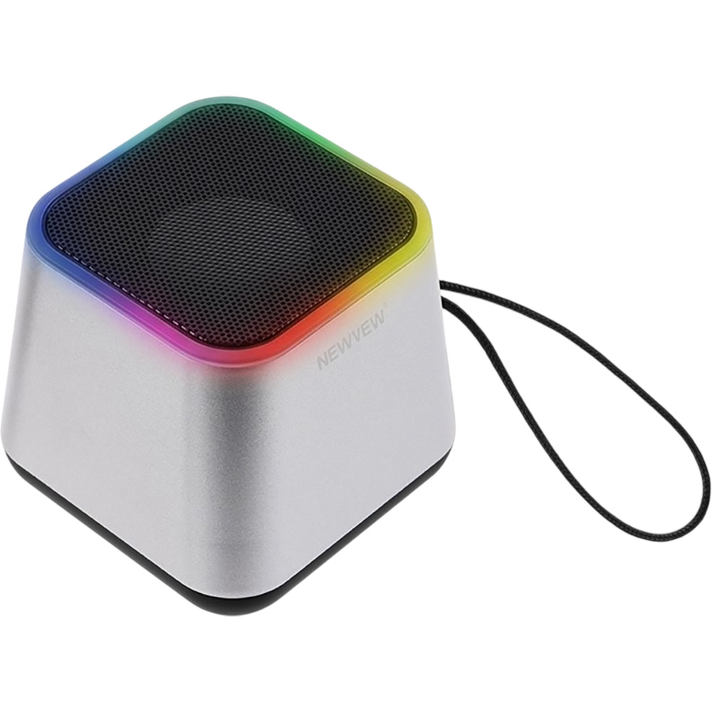Портативна акустика NEWVEW NV-9203 RGB/BT/USB/TF/FM Silver