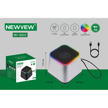 Портативна акустика NEWVEW NV-9203 RGB/BT/USB/TF/FM Silver