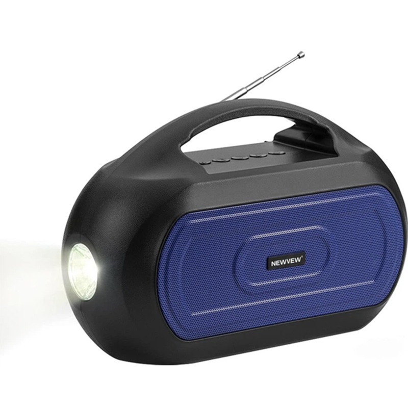 Портативна акустика NEWVEW NV-V50 Solar Panel/BT/USB/TF/FM/AUX Blue (NWVW-NV-V50-BL) Додатково сонячна панель для автономної підзарядки