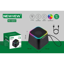 Портативна акустика NEWVEW NV-9203 RGB/BT/USB/TF/FM Black (NWVW-NV-9203-BK)