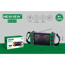 Портативна акустика NEWVEW NV-9172 Solar Panel/BT/USB/TF/FM Green (NWVW-NV-9172-GN)