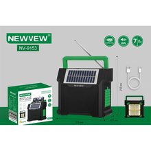 Портативна акустика NEWVEW NV-9153 Solar Panel/BT/USB/TF/FM Green (NWVW-NV-9153-GN)