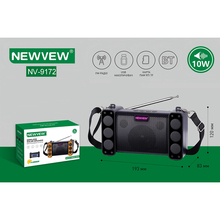 Портативна акустика NEWVEW NV-9172 Solar Panel/BT/USB/TF/FM Black