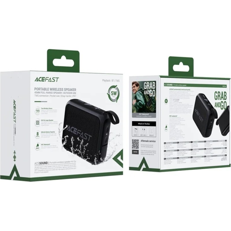 Фото Портативна акустика ACEFAST K4 Go Black (6974316285113)