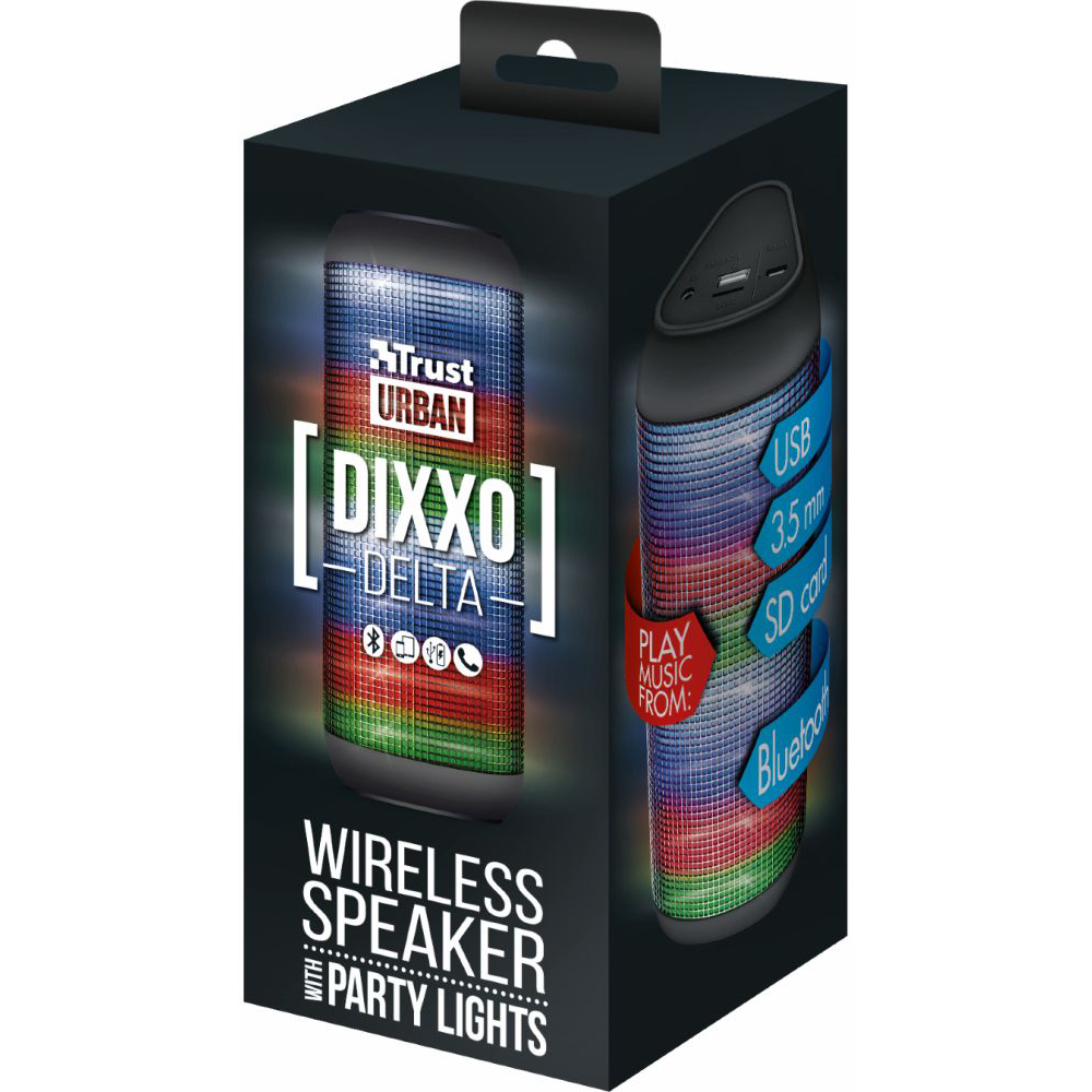 Замовити Портативна акустика TRUST Dixxo Delta Wireless Bluetooth Speaker party with lights (21532)