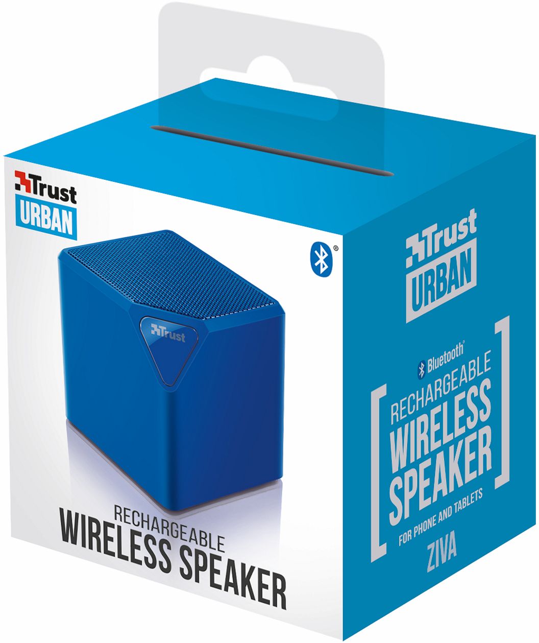 Зовнішній вигляд Портативна акустика TRUST Ziva Wireless Bluetooth Speaker blue (21716)