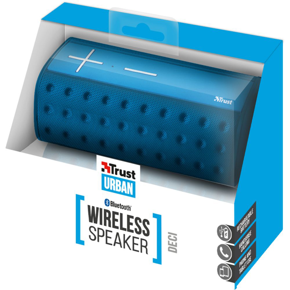 Зовнішній вигляд Портативна акустика TRUST URBAN Deci Wireless Speaker Blue (20098)