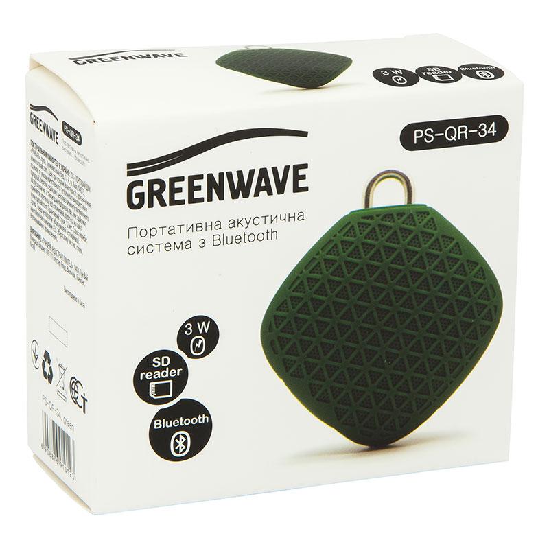 Портативная акустика GREENWAVE PS-QR-34 green (R0014179) Частотный диапазон 280-16000