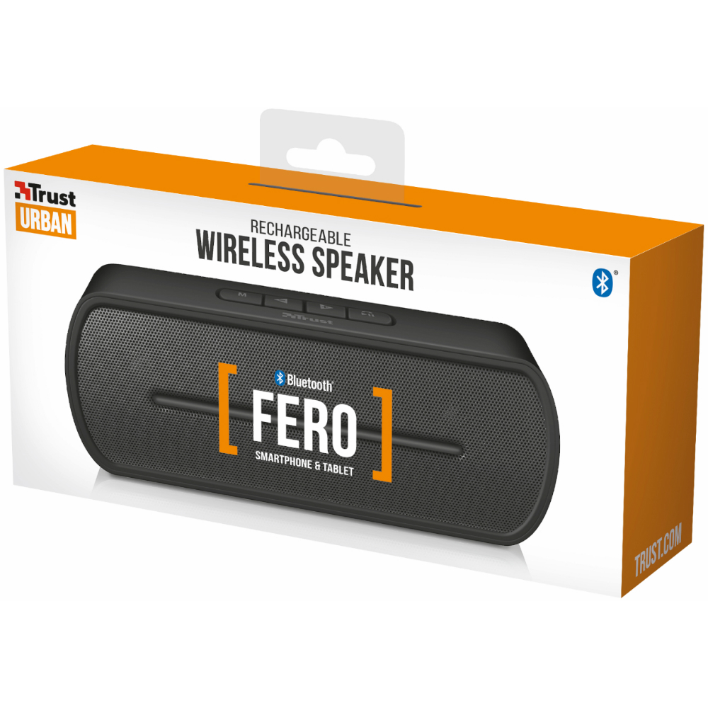 Зовнішній вигляд Портативна акустика TRUST Fero Wireless Bluetooth Speaker black (21704)