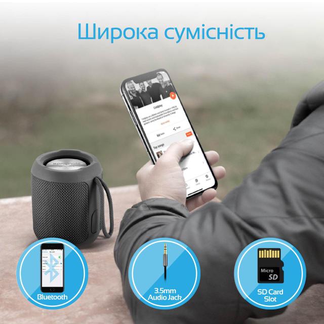 Замовити Портативна акустика PROMATE Bomba Black (bomba.black)