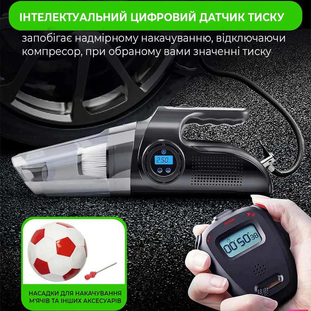 Автопылесос INSPIRE с компрессором (IS-12000) Тип уборки сухая + сбор жидкости