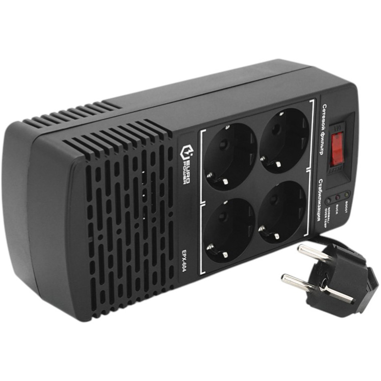 Стабілізатор напруги EUROPOWER EPX-604 600VA 300W Кількість фаз 1
