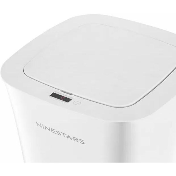 Розумний кошик для сміття Ninestars Waterproof Induction Trash White (DZT-10-11S) Додатково інфрачервоний датчик, водостійкий корпус, тривалий термін служби батареї