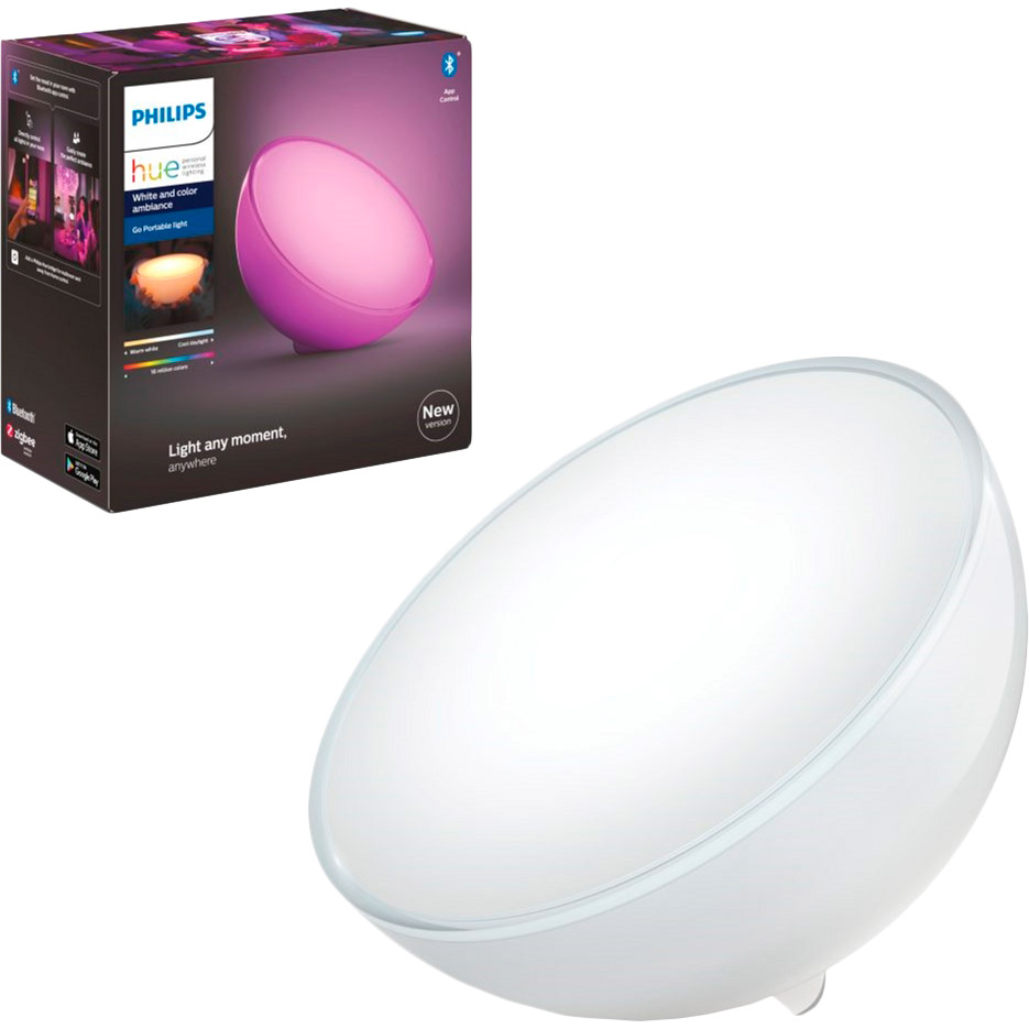 Портативный светильник Philips Hue Go 12W 2000K-6500K Color BT, DIM (915005822601) Дополнительно режим смены цветов, эффект рассеянного света, световой поток: 520 Лм, мощность: 12 Вт