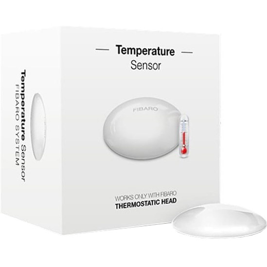 FIBARO Датчик температури Зовнішній до Heat Controller, Bluetooth, CR2032, білий Тип датчик мікроклімату