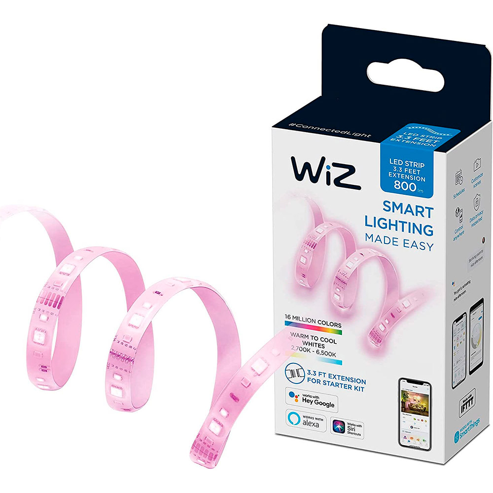 В интернет магазине Удлинитель светодиодной ленты WIZ LEDStrip 800Lm 2700-6500K RGB 1 м Wi-Fi (929002532101)
