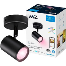 Умный светильник WIZ IMAGEO Spots накладной точечный 5W 2200-6500K RGB Wi-Fi Black (929002659001)