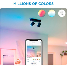 Розумний світильник WIZ IMAGEO Spots накладний точковий 2x5W 2200-6500K RGB Wi-Fi Black (929002659101)