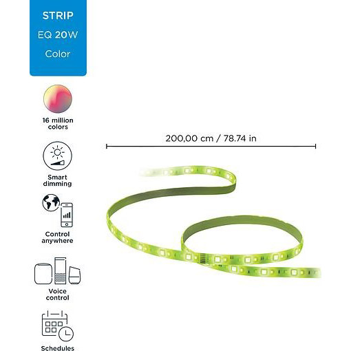 Фото 14 Розумна світлодіодна стрічка WIZ LED Strip 1600Lm 2700-6500K RGB 2 м Wi-Fi (929002524801)