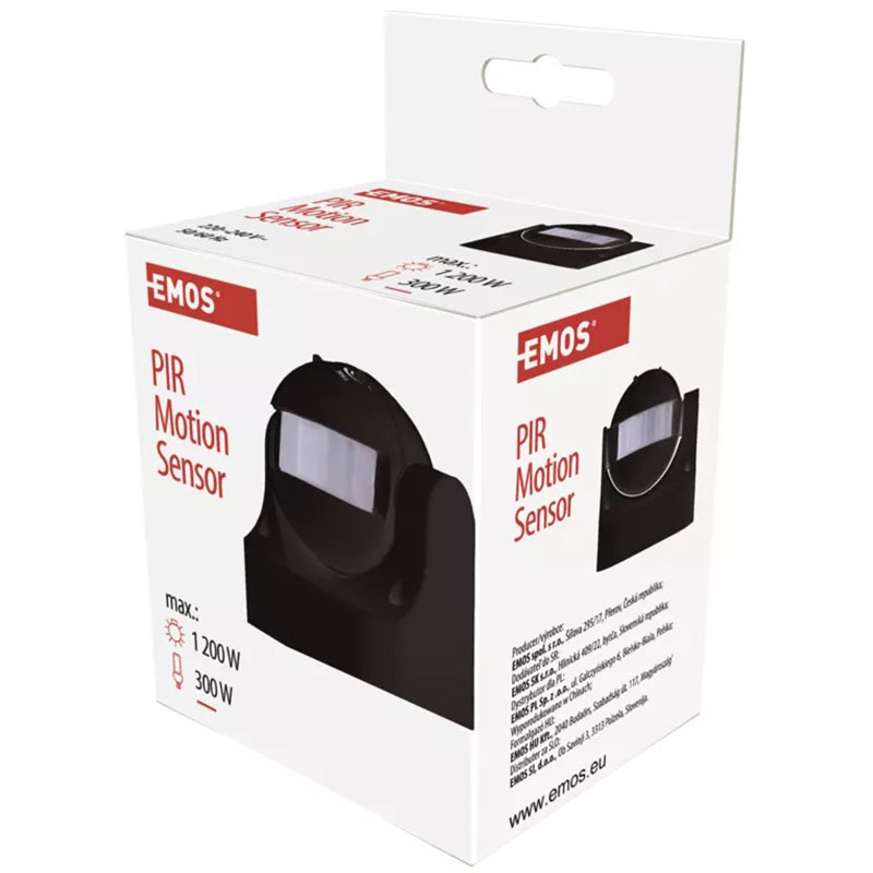 Датчик руху EMOS G1125 PIR 1200W Black (G1125) Замовити Датчик руху EMOS G1125 PIR 1200W Black (G1125)