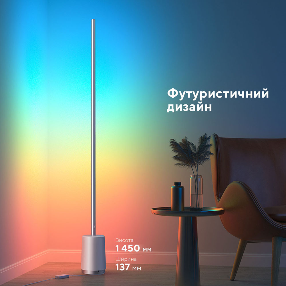 Фото Торшер GOVEE розумний H6072 Lyra RGBICWW Corner Floor Lamp (H6072381)