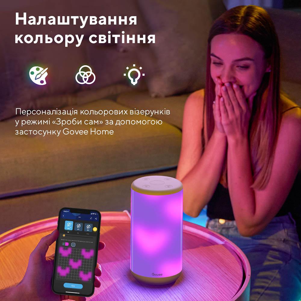 Фото Настільний світильник GOVEE розумний H6052 Aura RGBIC Desk Lamp (H60523D1)