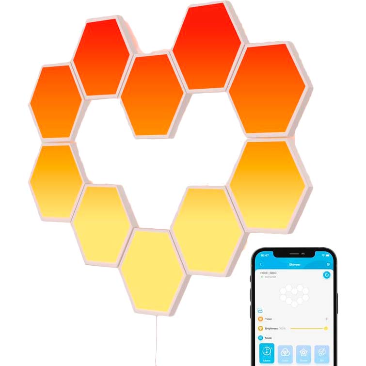 Умный светильник Govee H6061 Glide Hexa Light Panels 10 шт RGB (B6061301)