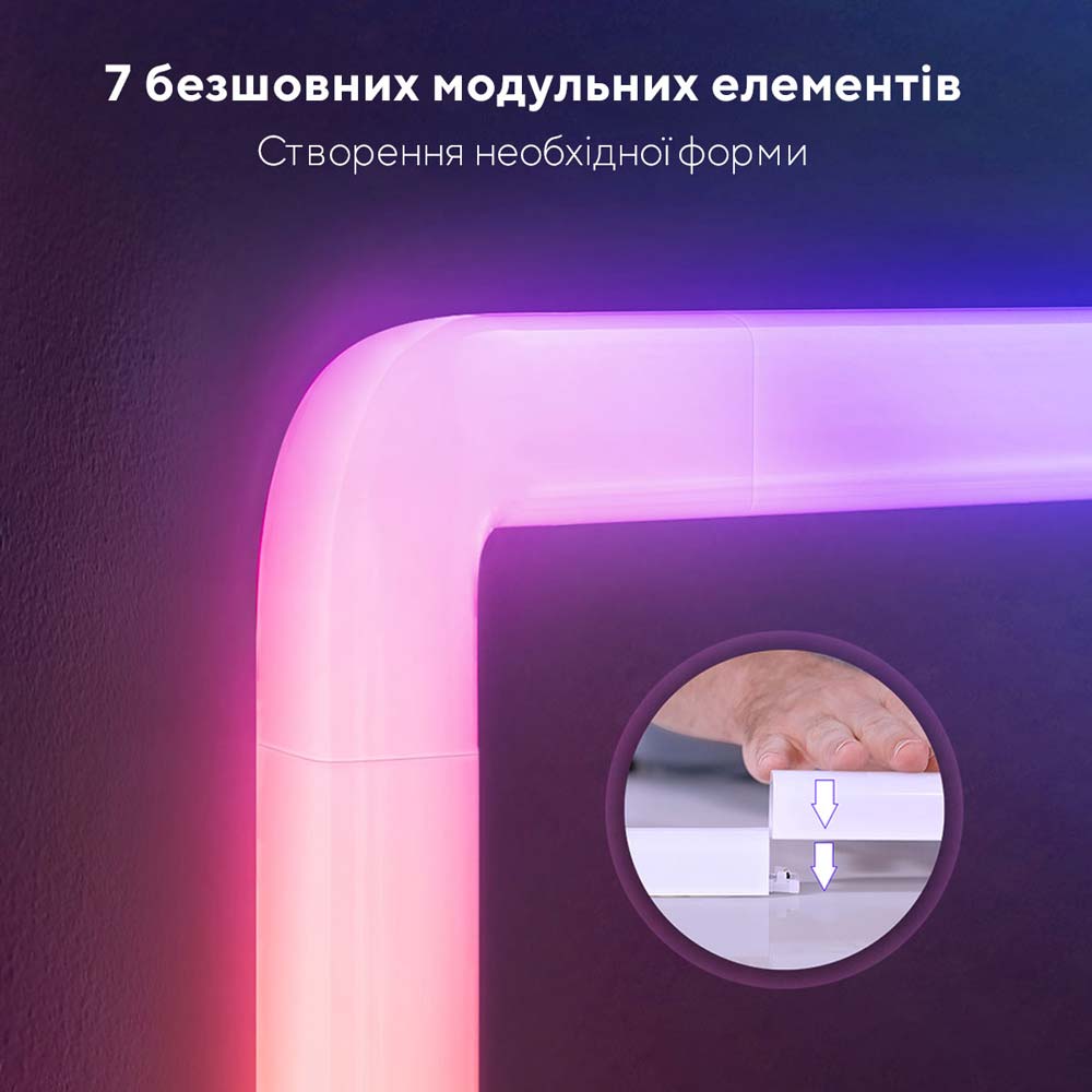 Фото 3 Набір настінних світильників Govee H6062 Glide RGBIC Wall Light 6+1 RGB (B6062301)