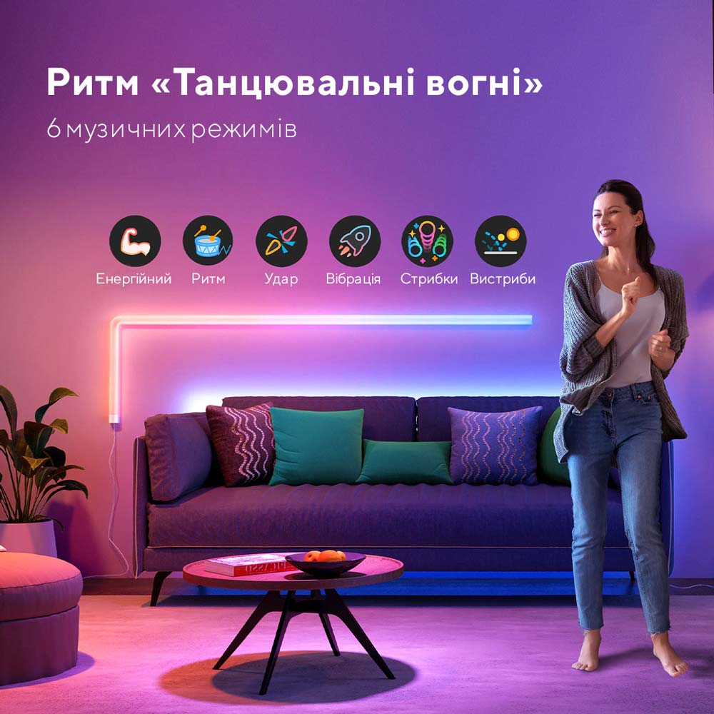 Фото Набір настінних світильників Govee H6062 Glide RGBIC Wall Light 6+1 RGB (B6062301)