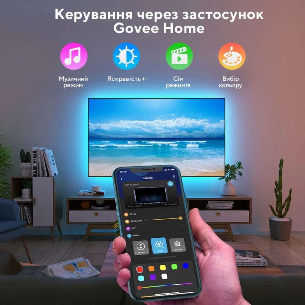 Зовнішній вигляд Набір підсвічування GOVEE H6179 TV LED Backlight 46-60' RGB Black (H61790A1)