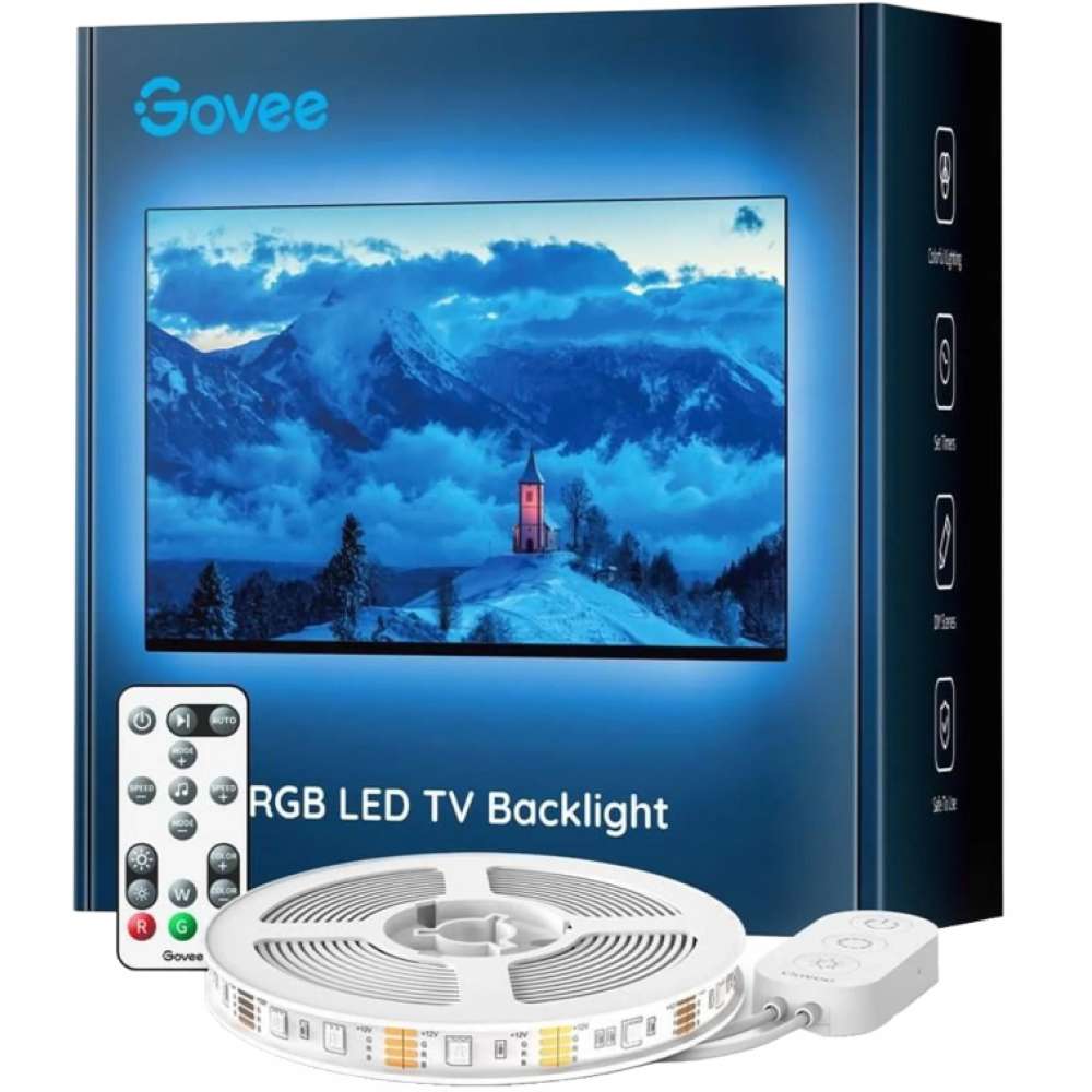 Набір підсвічування GOVEE H6179 TV LED Backlight 46-60' RGB Black (H61790A1) Додатково динамічні світлові ефекти, синхронізація з ритмом музики, регулювання яскравості