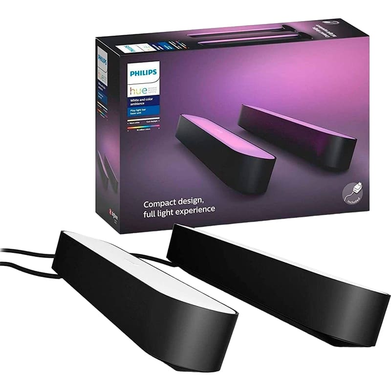 Зовнішній вигляд Світильник PHILIPS Hue Play RGB ZigBee 2шт Black (915005733901)